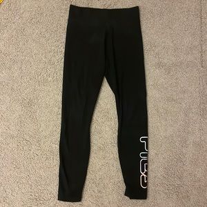 Black Fila Stretchy Leggings/ Yoga Pants